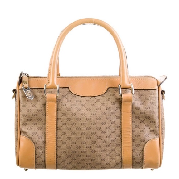 🔥Gucci Vintage Boston Micro Monogram GG Leather Bag - Picture 2 of 10